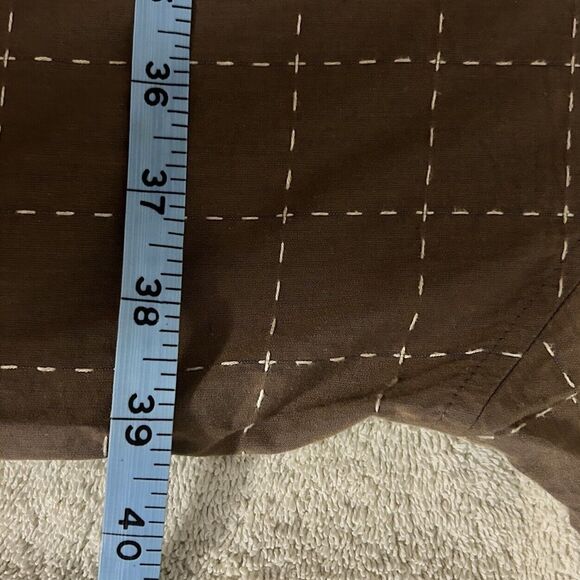 Ossomani Men's 7XB Short Sleeve Button Up Shirt Brown and White 100% Cotton - Picture 7 of 8